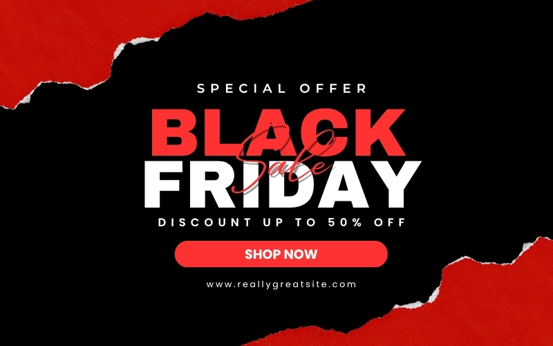 Black and Red Black Friday Sale Banner