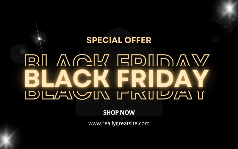 Black and White Fun Stickerbomb Physical Sale Black Friday Banner