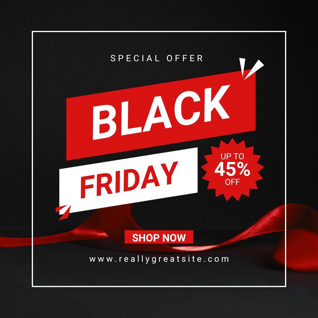 Black and White Modern Black Friday Sale Facebook Post