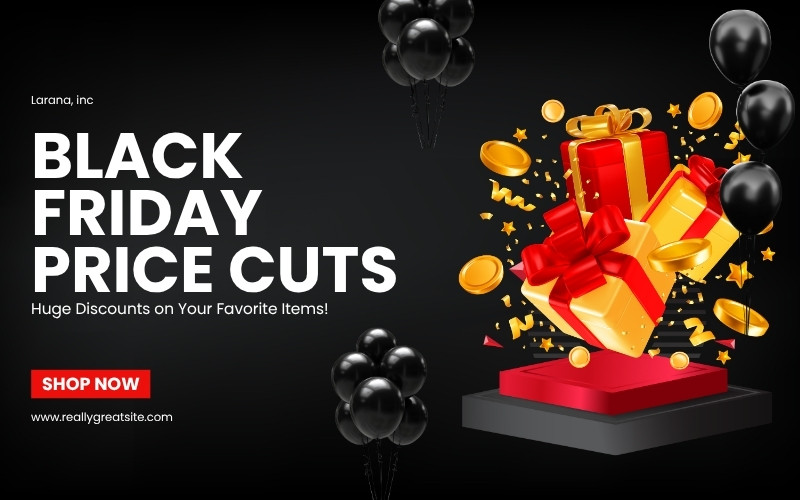 Black and White Simple Black Friday Medium Banner