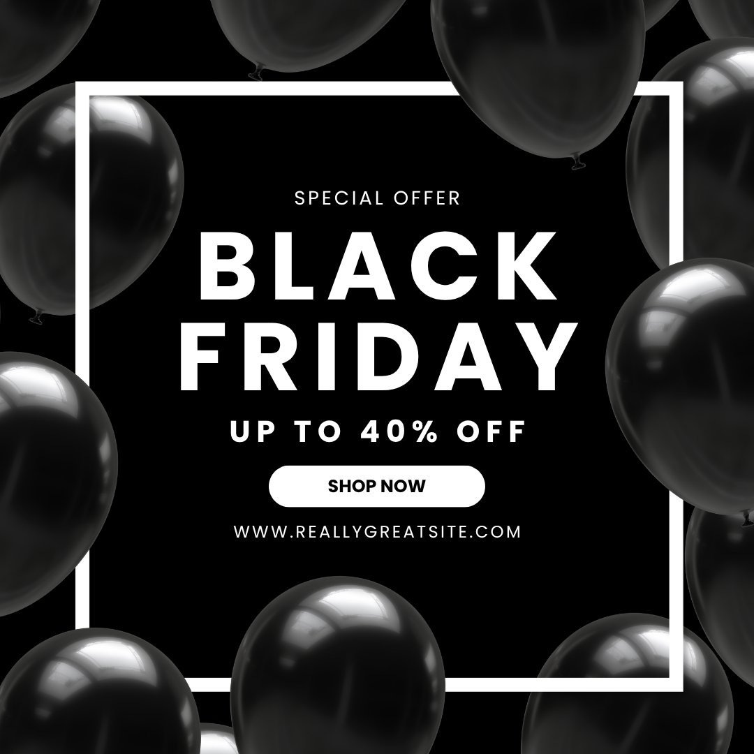 Black and White Simple Black Friday Sale Facebook Post