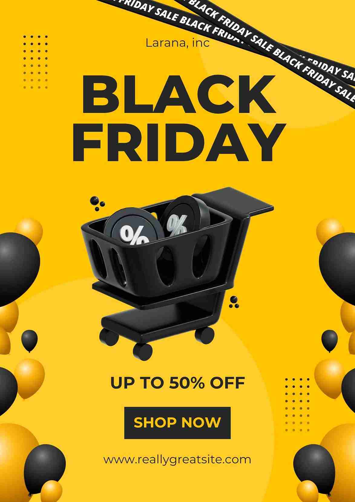 Black and Yellow Abstract Black Friday Sale 