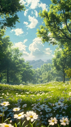 Hình nền vườn hoa sống động