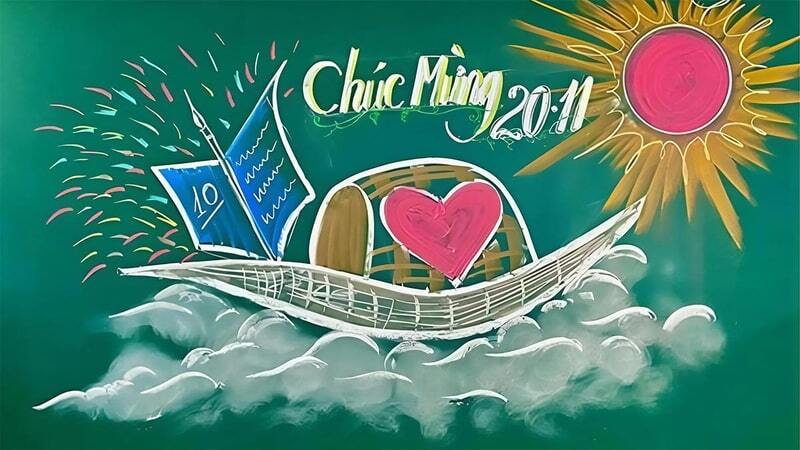 Background 20/11 đơn giản, trang trọng