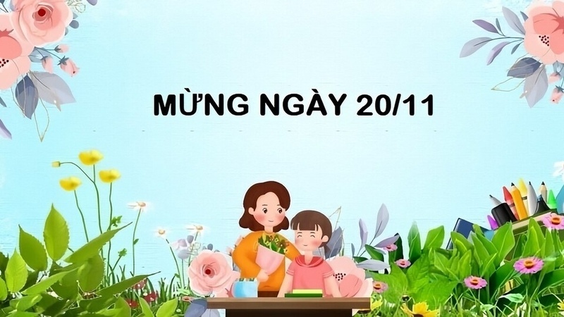 Background 20/11 đơn giản, trang trọng