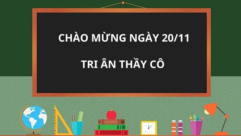 Background 20/11 đơn giản, trang trọng
