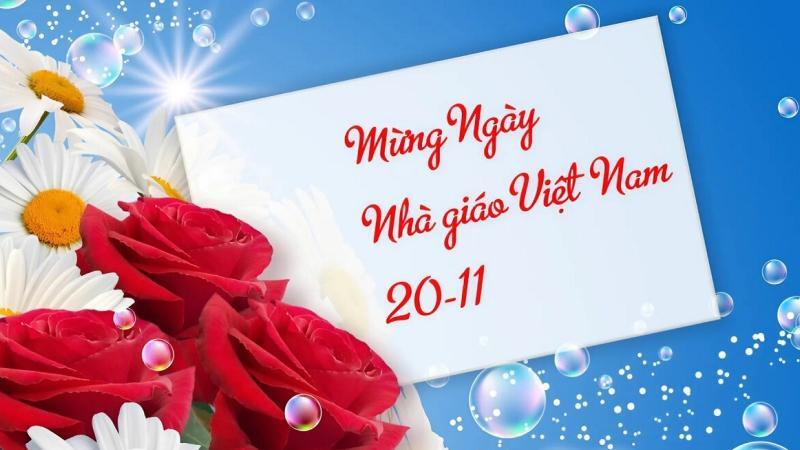 Background 20/11 chủ đề hoa cỏ