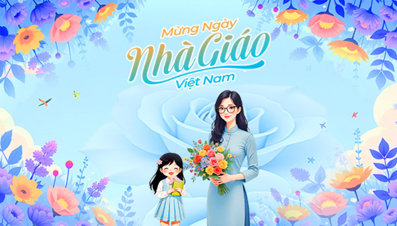 Background 20/11 hoa cỏ, thiên nhiên