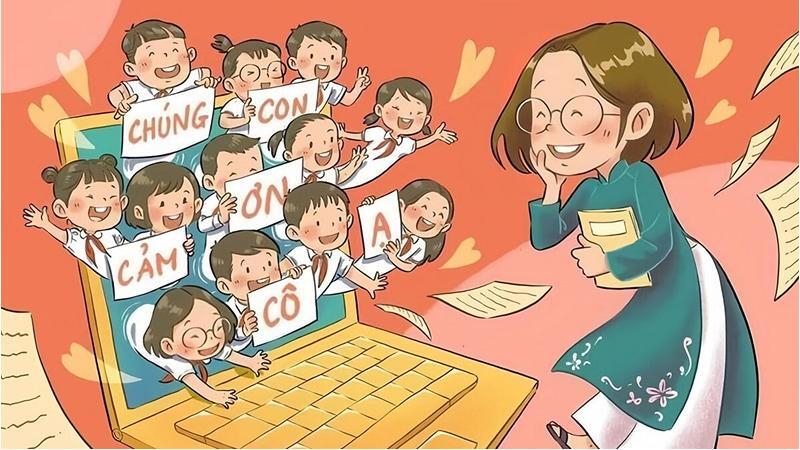 Background 20/11 cho mầm non, tiểu học