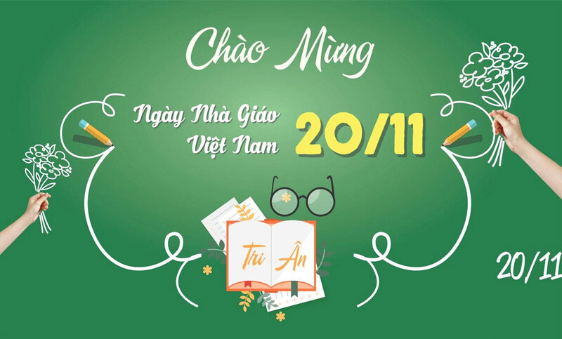 Background 20/11 đơn giản, trang trọng
