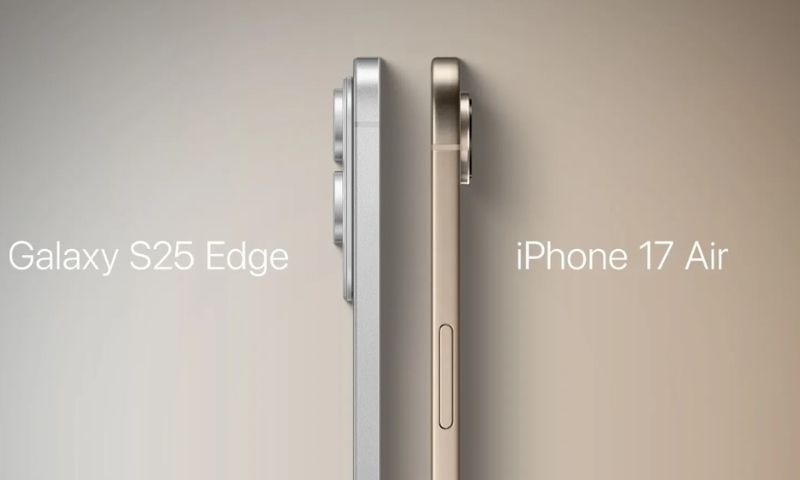 Galaxy S25 Edge vs iPhone Air về thiết kế