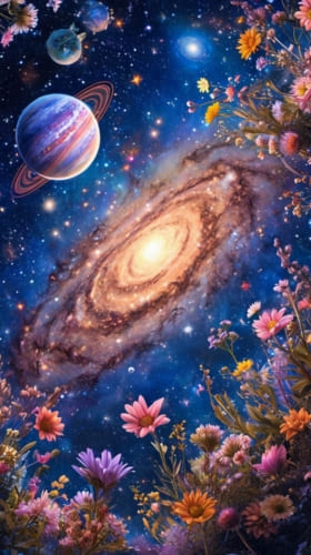 hình nền 3D tái hiện hệ mặt trời và các thiên thể