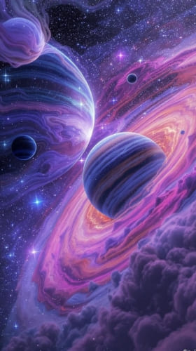 hình nền dải ngân hà 3D lấp lánh