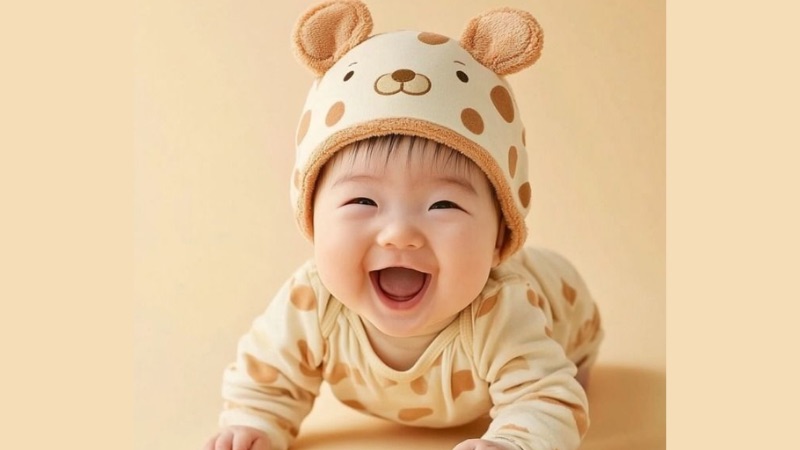 Hình ảnh em bé trai kháu khỉnh với nụ cười tươi như hoa luôn đem lại cảm giác yêu đời cho bất kỳ ai