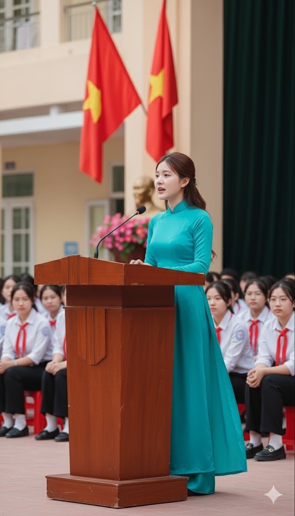 Prompt 5 – Khoảnh khắc phát biểu đầy tự hào