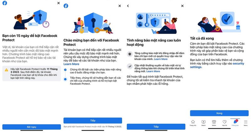 Kiểm tra lại yếu tố bảo mật của tài khoản