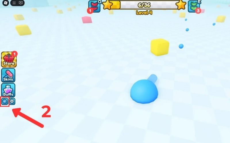 hãy tìm biểu tượng màu xanh dương có dấu tích