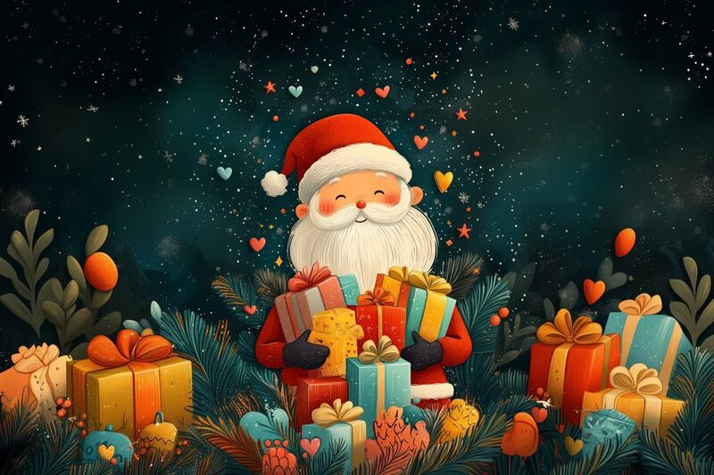 Hình nền Giáng Sinh cho máy tính chủ đề ông già Noel
