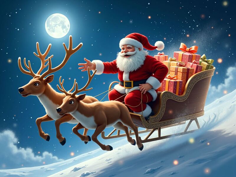 Hình nền Giáng Sinh cho máy tính chủ đề ông già Noel