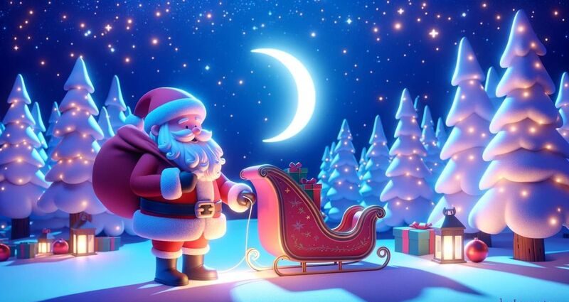 Hình nền Giáng Sinh cho máy tính chủ đề ông già Noel