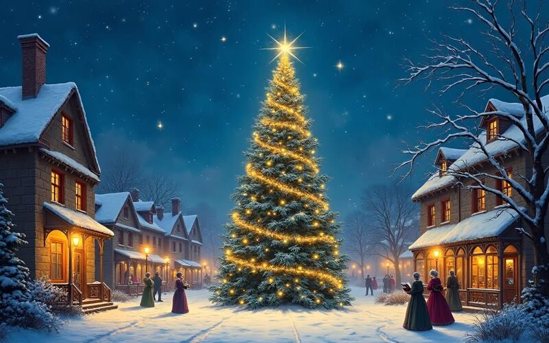 Hình nền Giáng Sinh cho máy tính chủ đề cây thông