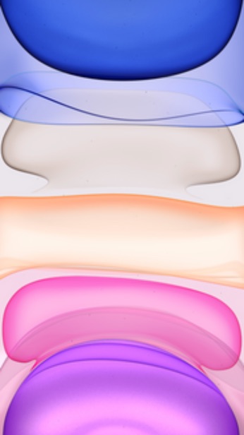 Ảnh nền mặc định của iPhone 11 nổi bật với hiệu ứng bong bóng và gam màu chuyển sắc mềm mại