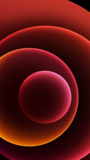 Hình nền iPhone 12 ưu tiên sử dụng các khối hình học kết hợp màu sắc tương phản