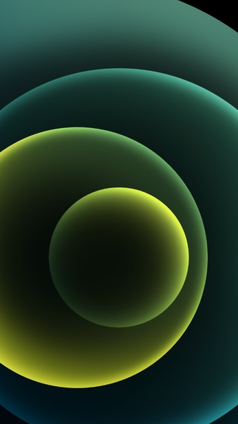 Hình nền iPhone 12 ưu tiên sử dụng các khối hình học kết hợp màu sắc tương phản