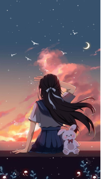 Hình nền iPhone anime có màu sắc nổi bật và nhân vật sinh động với đa dạng phong cách