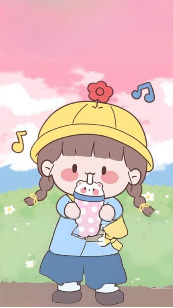 Hình nền chibi dành cho cặp đôi có phong cách dễ thương và ấm áp