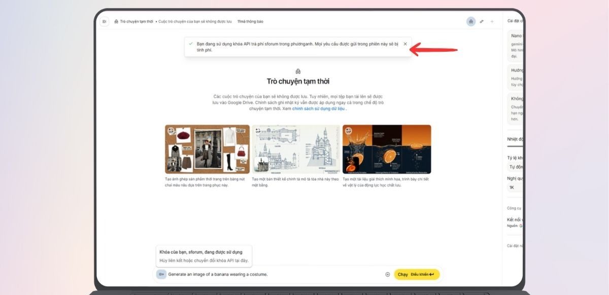 Qua API/Google AI Studio