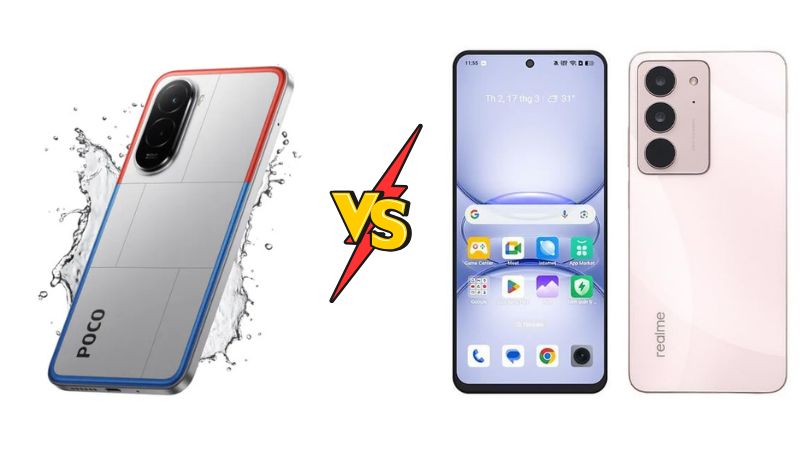 Thiết kế Poco M7 vs Realme Poco C75x: Mỏng nhẹ hay độ bền tối đa?