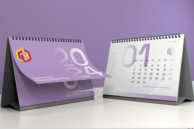 Lịch để bàn thiết kế riêng