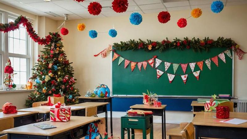 trang trí Noel cho lớp học