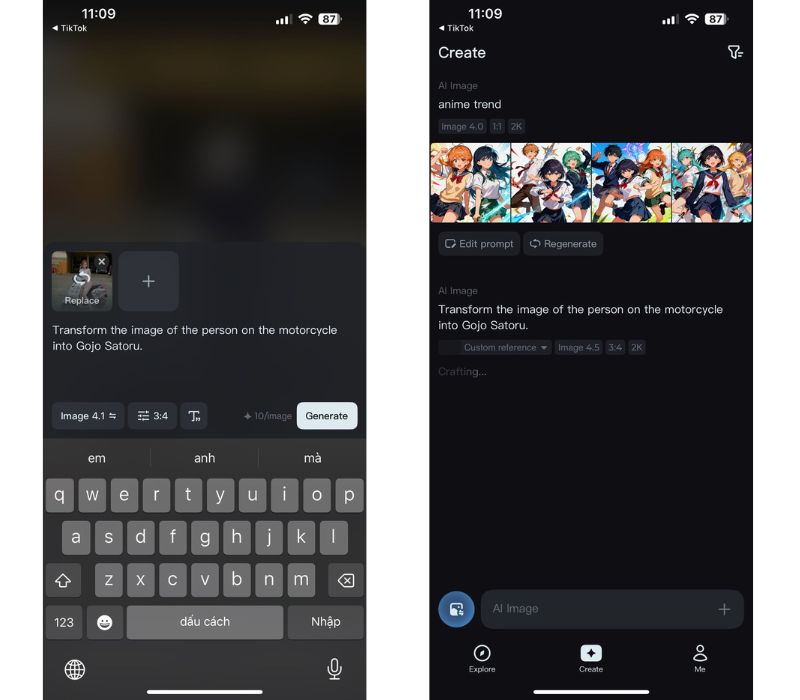 trend Anime ngồi trên xe máy 