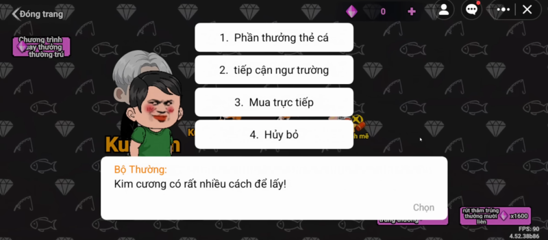 Mua trực tiếp bằng kim cương hoặc G-Coin