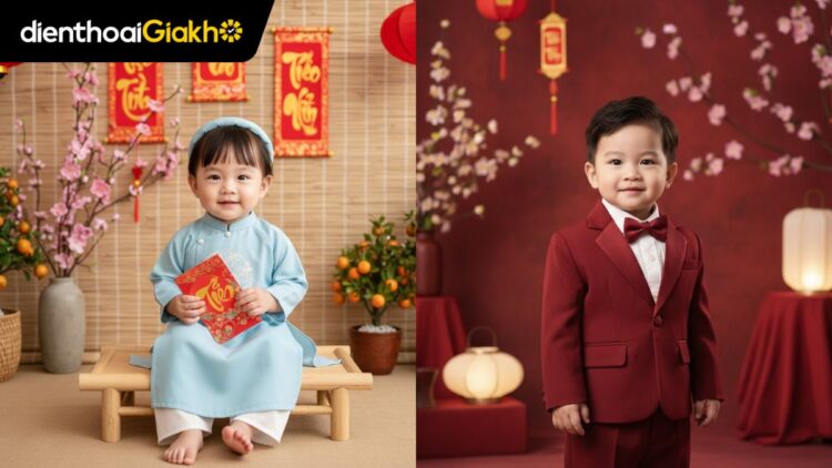 prompt ảnh tết cho bé