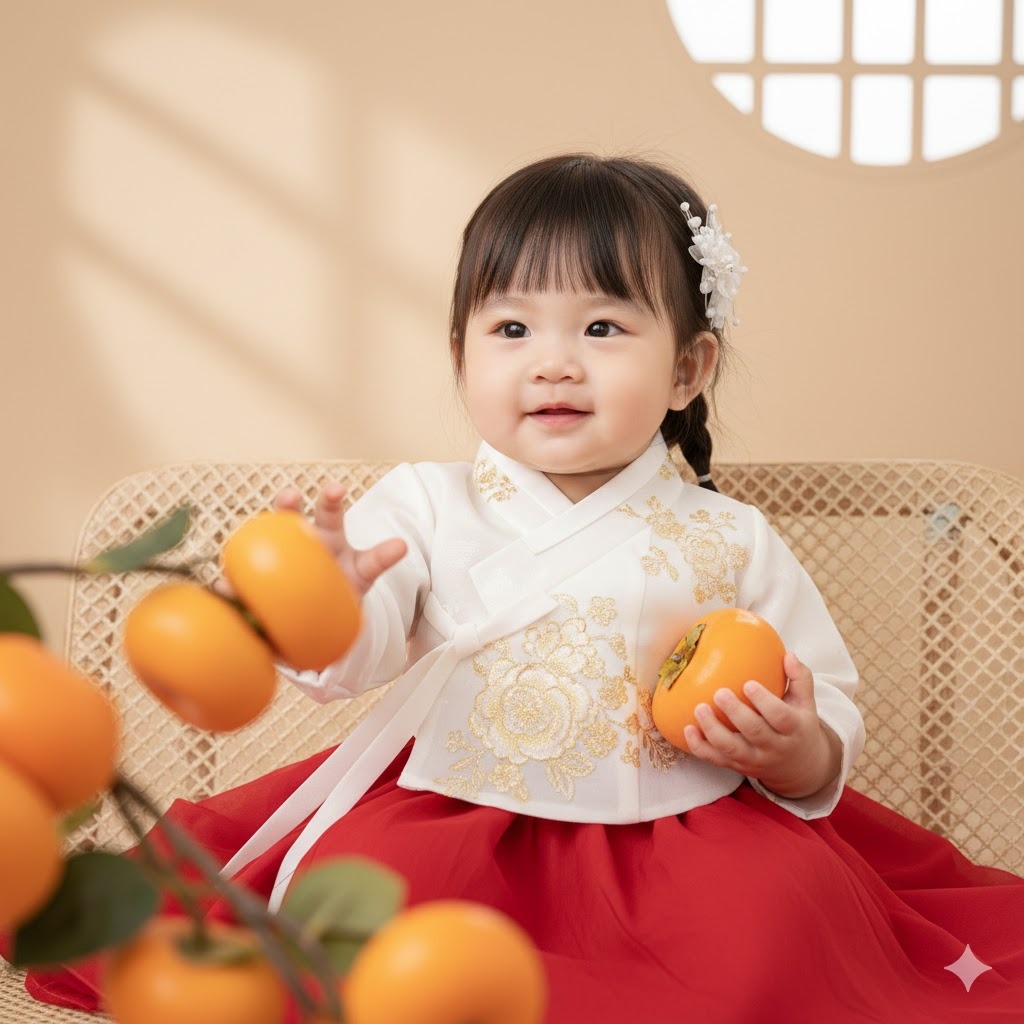 Bé gái concept cổ trang Tết