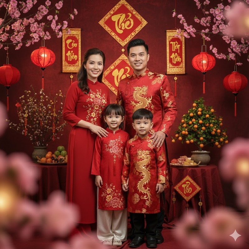 Prompt Concept gia đình Tết