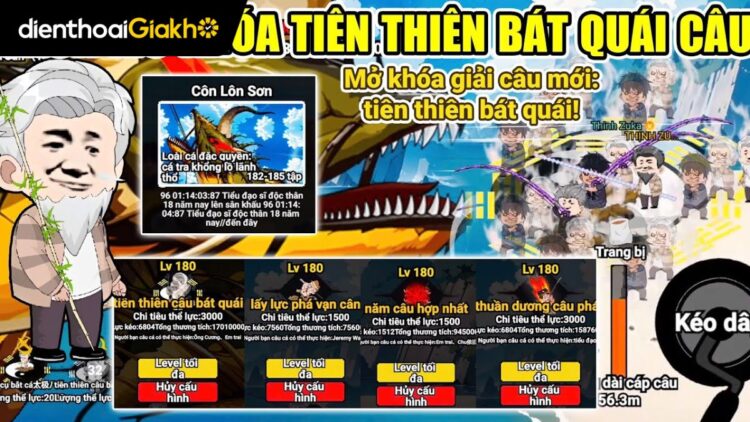 Cách mở khóa chiêu Tiên Thiên Bát Quái trong Câu Cá Vạn Cân