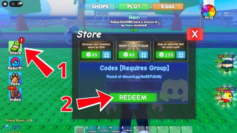 Hướng dẫn cách nhập code Spin a Baddie