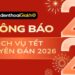 Lịch phục vụ Tết Nguyên Đán 2026