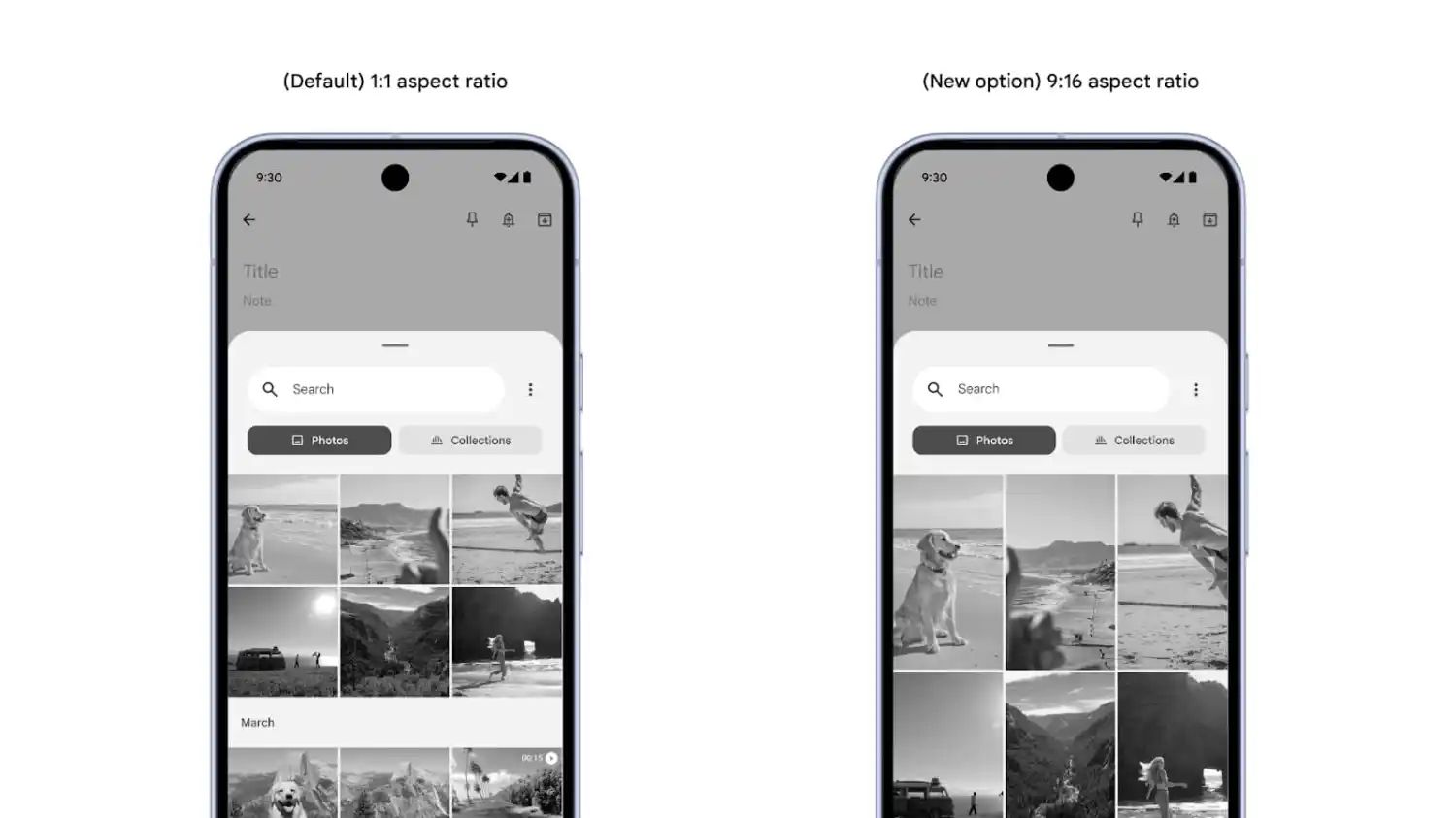 Tùy chỉnh Photo Picker thành định dạng vuông 1:1 hoặc dọc 9:16.
