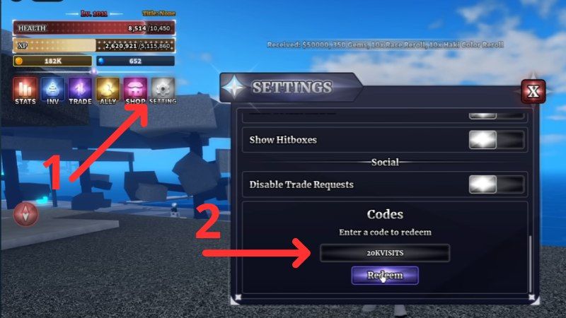 Cách nhập code Sailor Piece đơn giản nhất