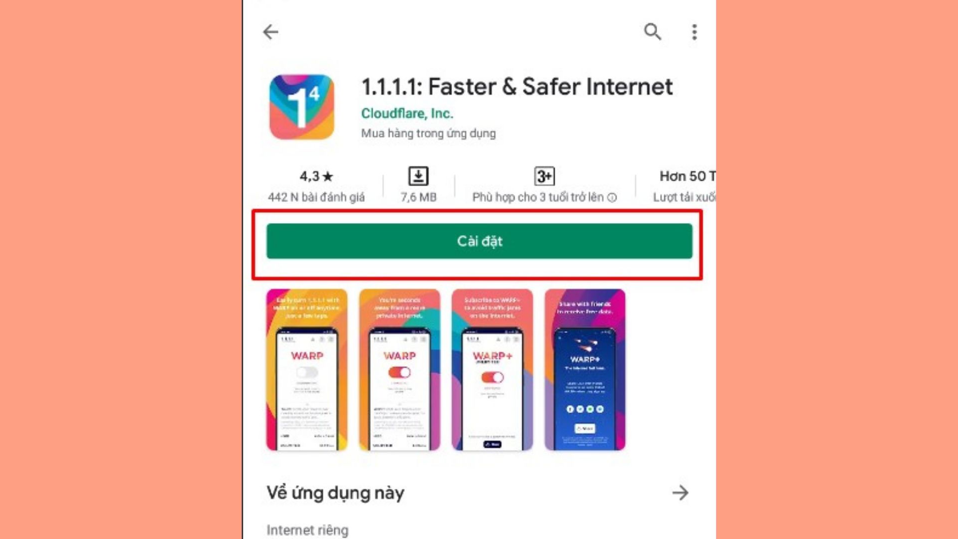 Sử dụng 1.1.1.1 Faster