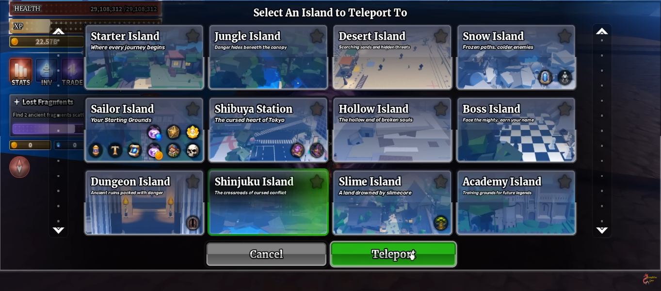 Bước 6: Farm tại Shinzuku Island