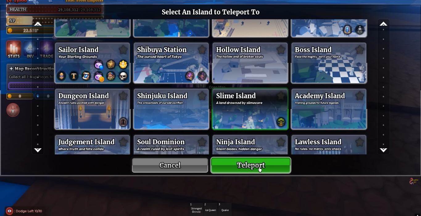 Bước 6: Farm tại Shinzuku Island