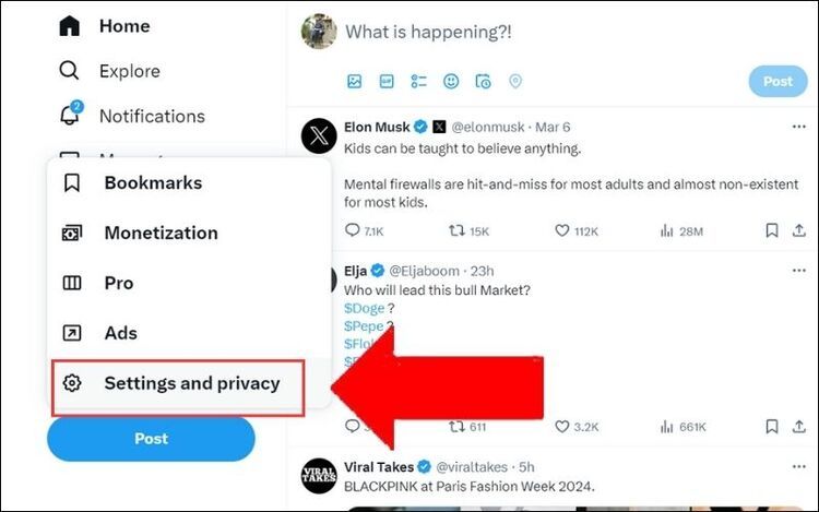 Cách tắt cảnh báo nội dung trên X
