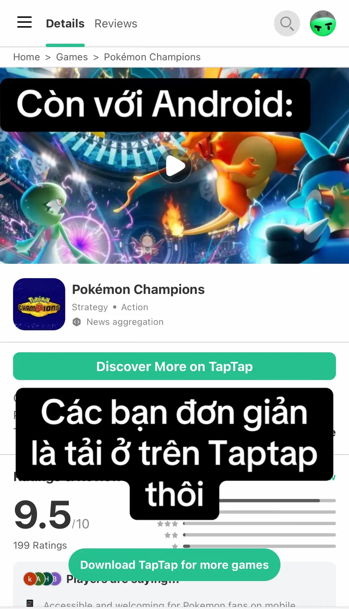 Cách tải Pokémon Champions trên điện thoại Android